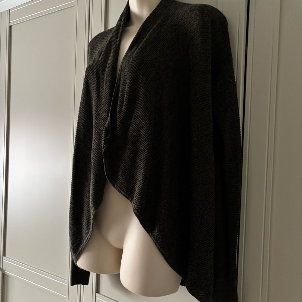 Express Dark Olive Green Open Front Cardigan Size Small - Picture 3 of 3